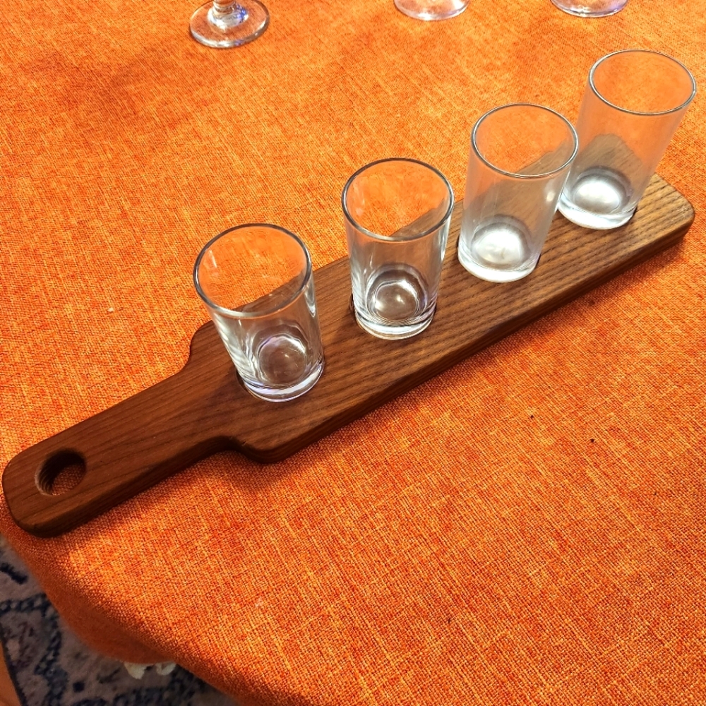 Beer Flight Set with Wooden Serving Tray